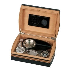 Humidor Set schwarz/braun