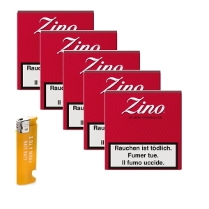 Zino Mini Cigarillos Red (5x20) + Feuerzeug gratis - neu !
