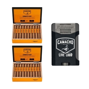 Camacho Connecticut Robusto 2x20 inkl. Palio Antares 2-fach Jet Feuerzeug