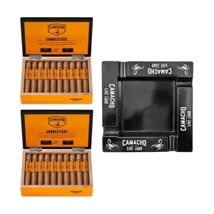 Camacho Connecticut Robusto 2x20 inkl. 4er Aschenbecher